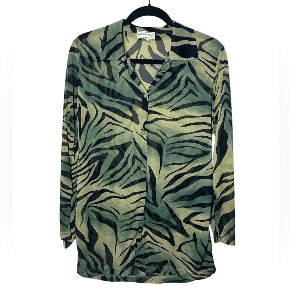 Frazier Lawrence zebra mesh blouse (medium)